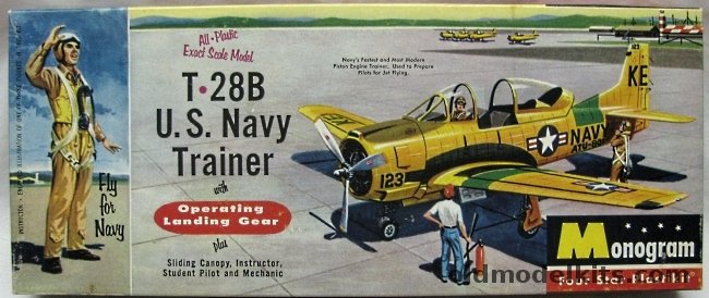 Monogram 1/48 T-28B US Navy Trainer - US Navy ATU-801 - Four Star Issue, PA14-98 plastic model kit